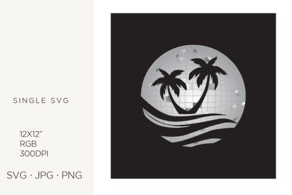 Designing Tropical Retro Vibes: A Guide to Palm Trees, Sea Waves, and Disco Ball Vector Art