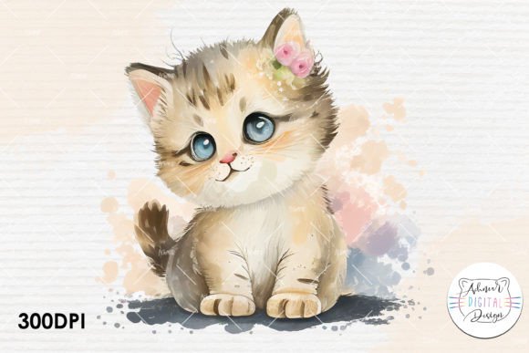 Embracing Charm: The Versatility of Watercolor Baby Cat Illustration Design