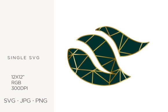 Golden Lines Inside Green Leaves: Elevating Design with Vector Precision