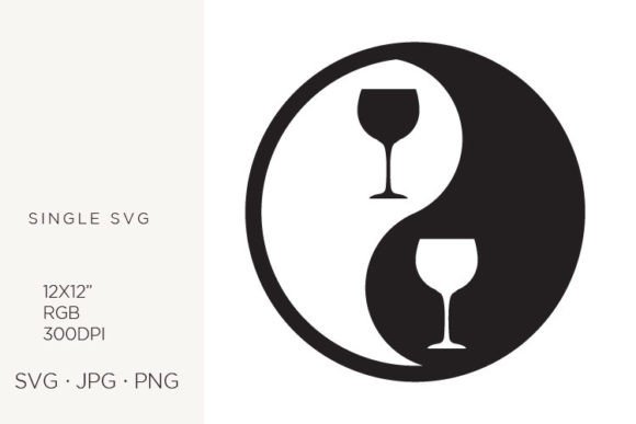 Harmonizing Design: The Yin Yang, Balance Symbol, and Wine Glass in Modern Digital Art