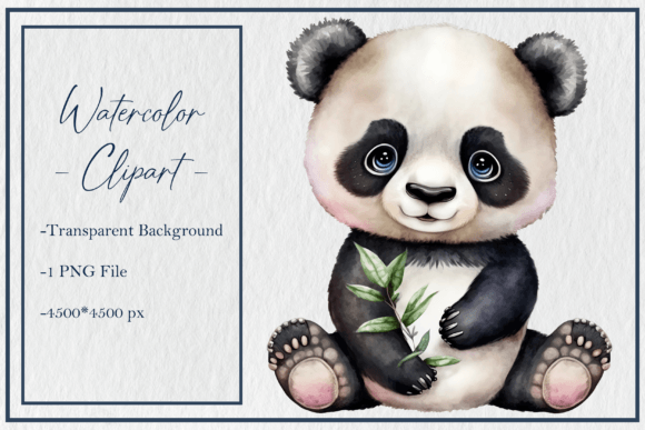 Integrating Watercolor Cute Panda Clipart PNG Sub 5 Into Your Creative Workflow