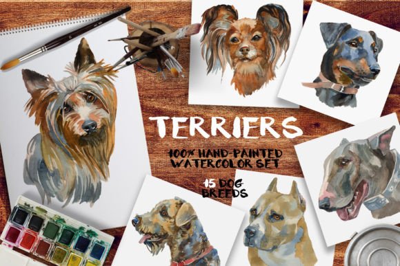Terriers Watercolor Set for Creators