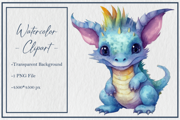 Watercolor Cute Dragon Clipart Png Sub 7: A Versatile Digital Asset for Creative Projects