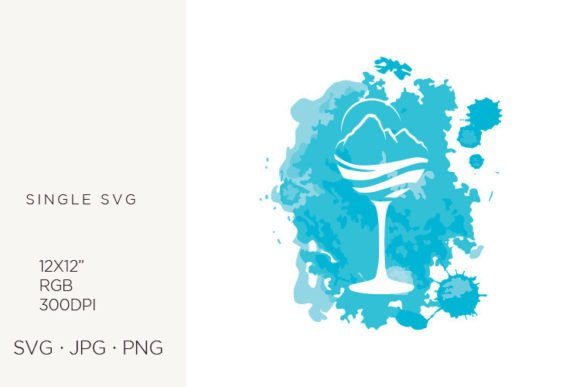 Wine Glass, Mountain Landscape: A Digital Design Essential
